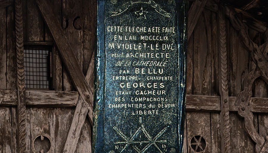 Tafel mit Details zur Baugeschichte der Kathedrale