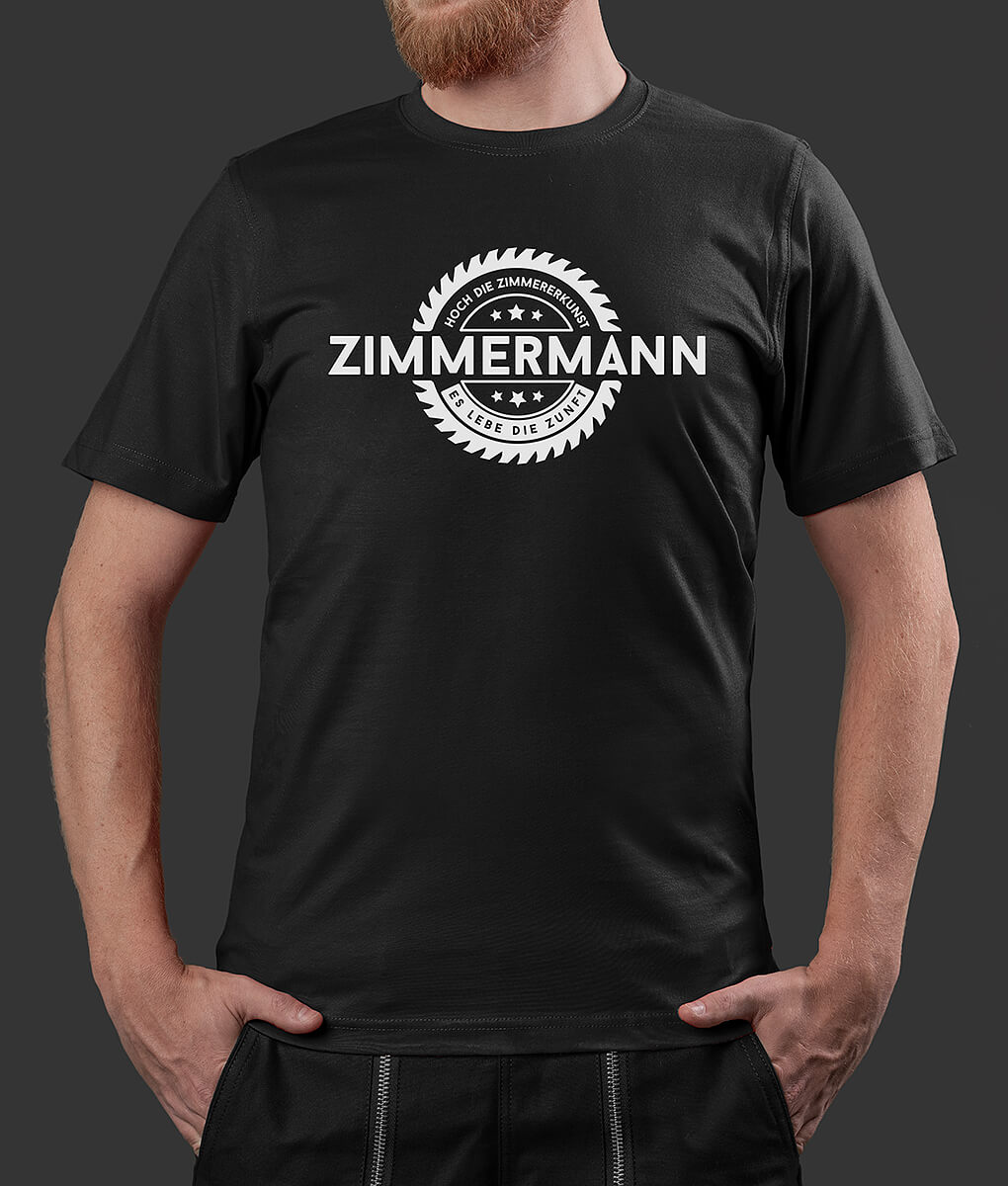 T-Shirt Raphael Säge Zimmermann Brust schwarz S
