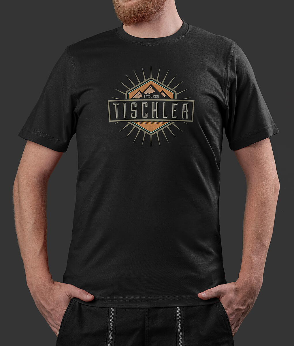 T-Shirt Raphael Mountains Tischler Brust schwarz L