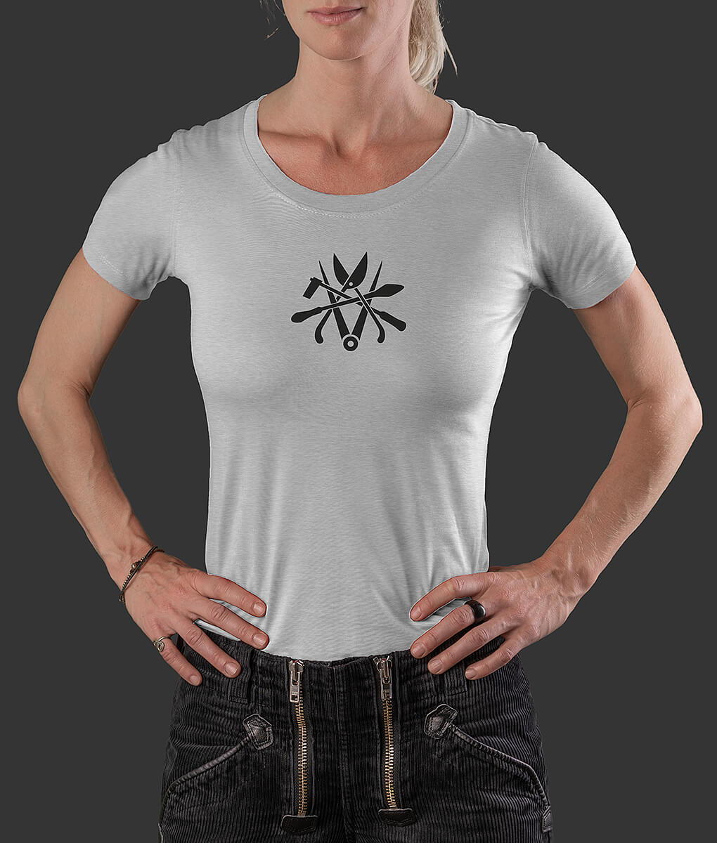 T-Shirt Louisa klassisch Klempner Brust grau S