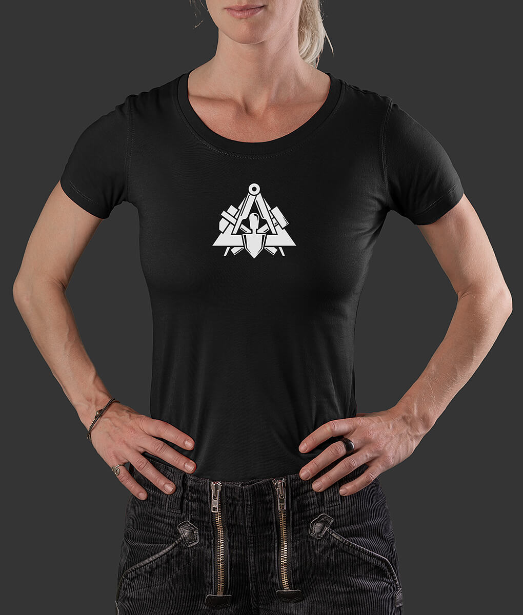 T-Shirt Louisa klassisch Maurer Brust schwarz L
