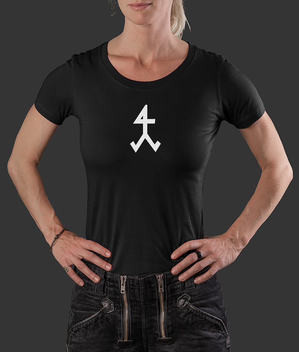 T-Shirt Louisa klassisch Steinmetz Brust schwarz L