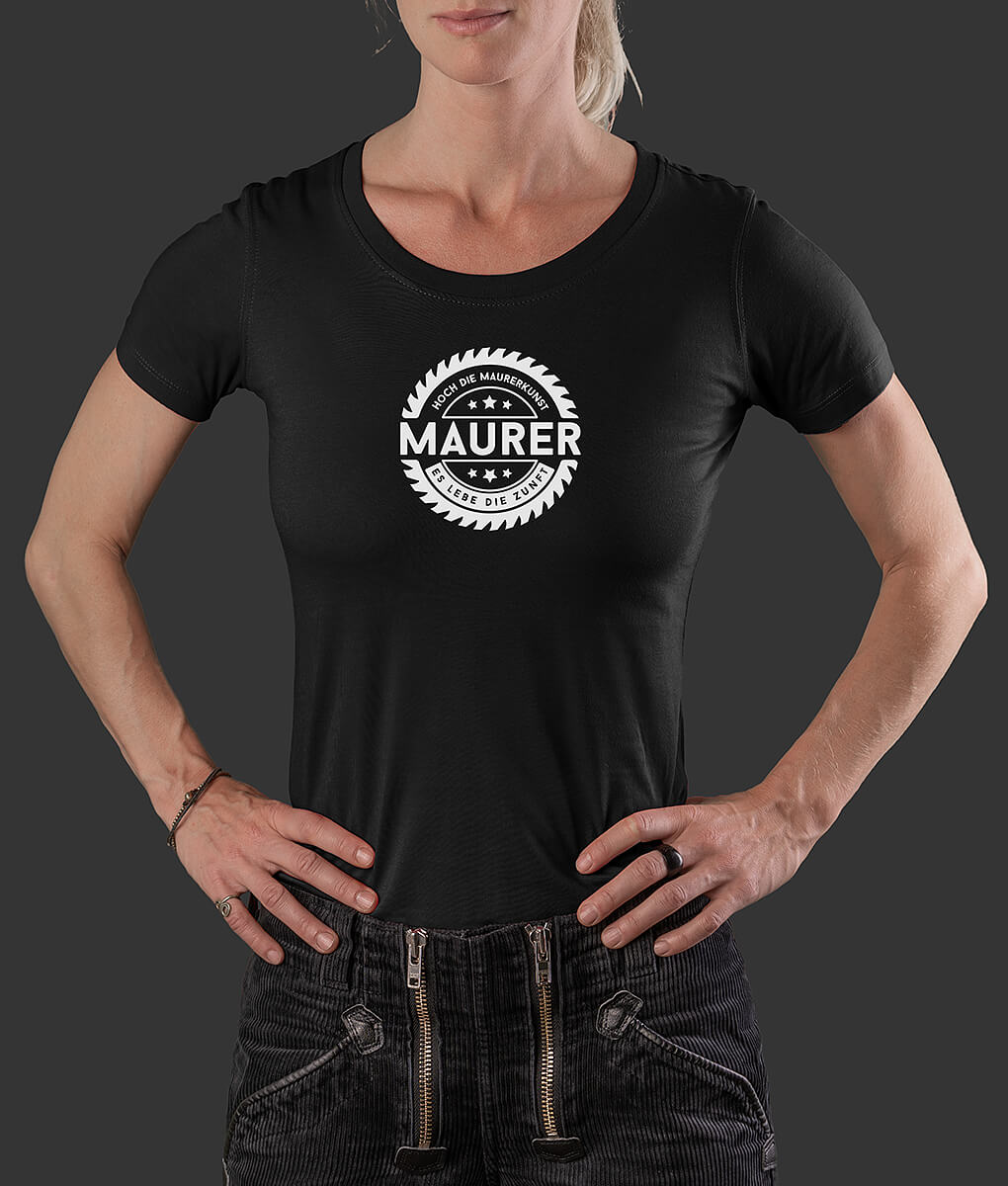T-Shirt Louisa Säge Maurer Brust schwarz L