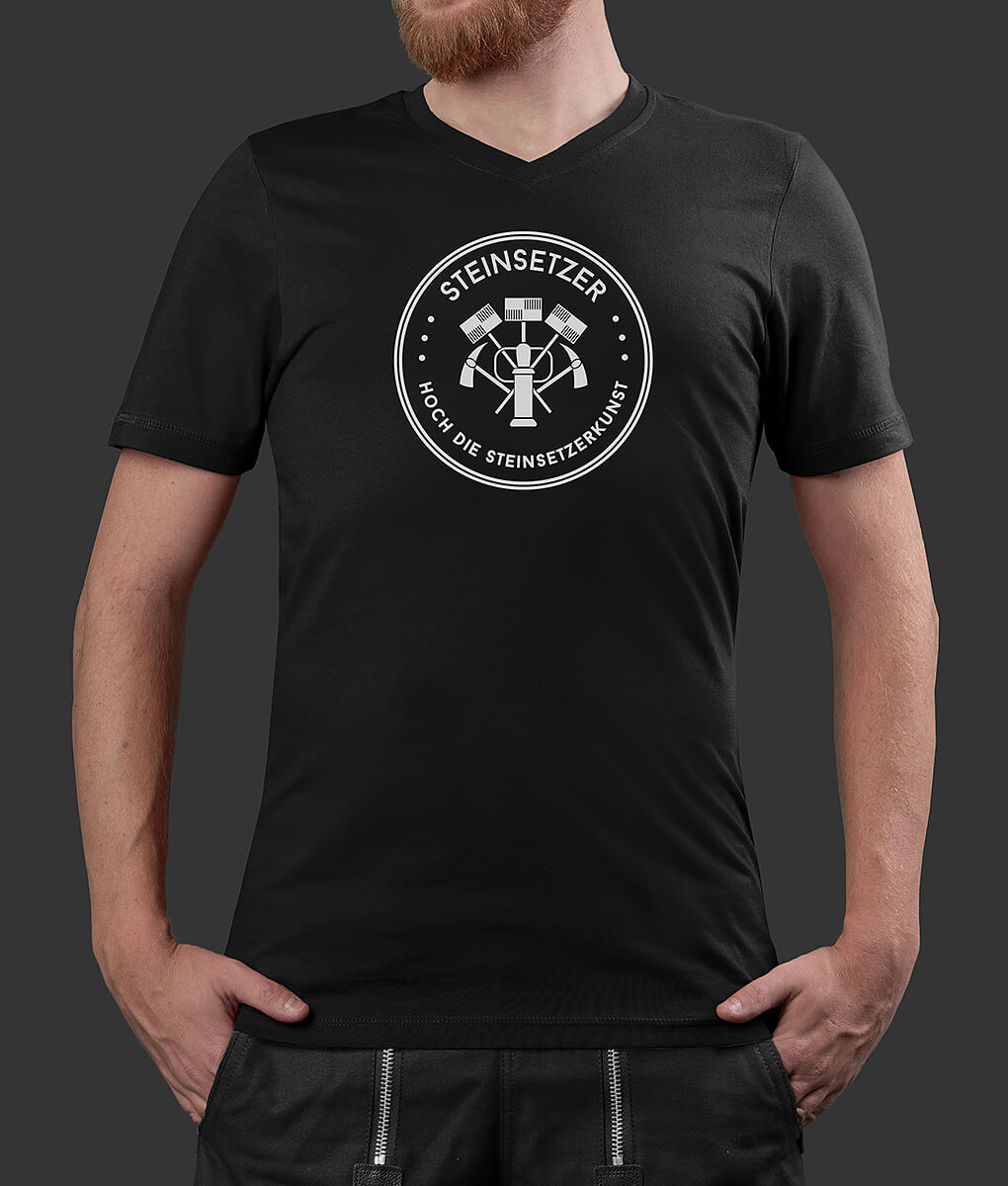 T-Shirt Philipp Siegel Steinsetzer Brust schwarz S
