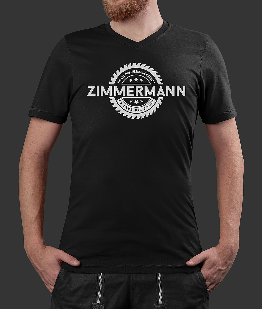 T-Shirt Philipp Säge Zimmermann Brust schwarz S